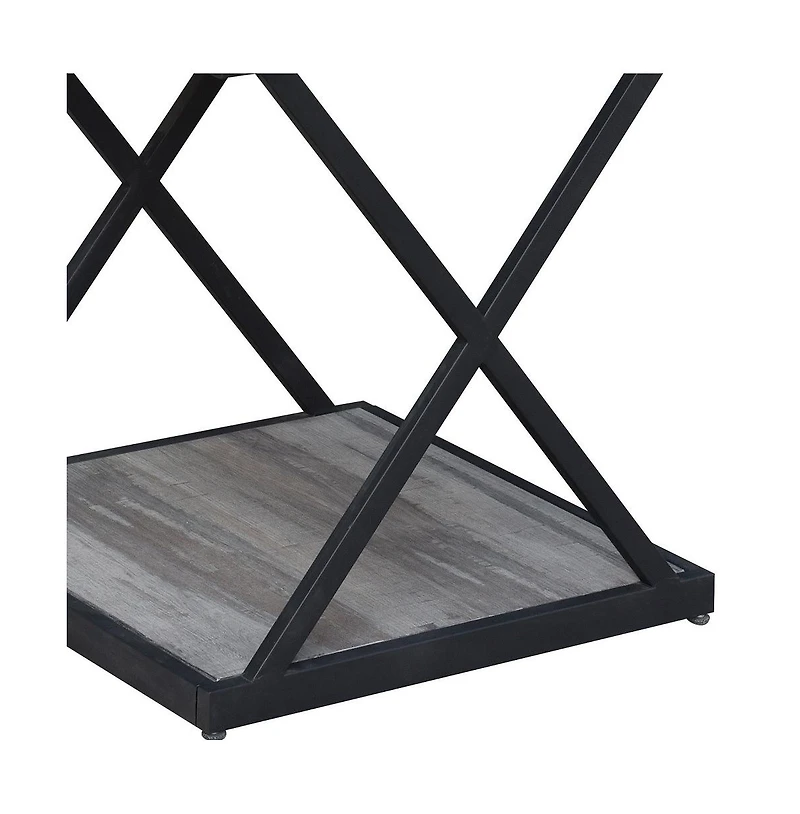 Manufactured Wood Square End Table – Space-Saving Side Table for Living Room or Entryway