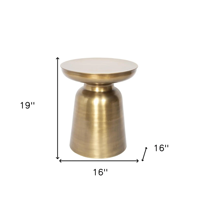 Vintage-Inspired Round Iron Accent Table with Powder-Coated Finish