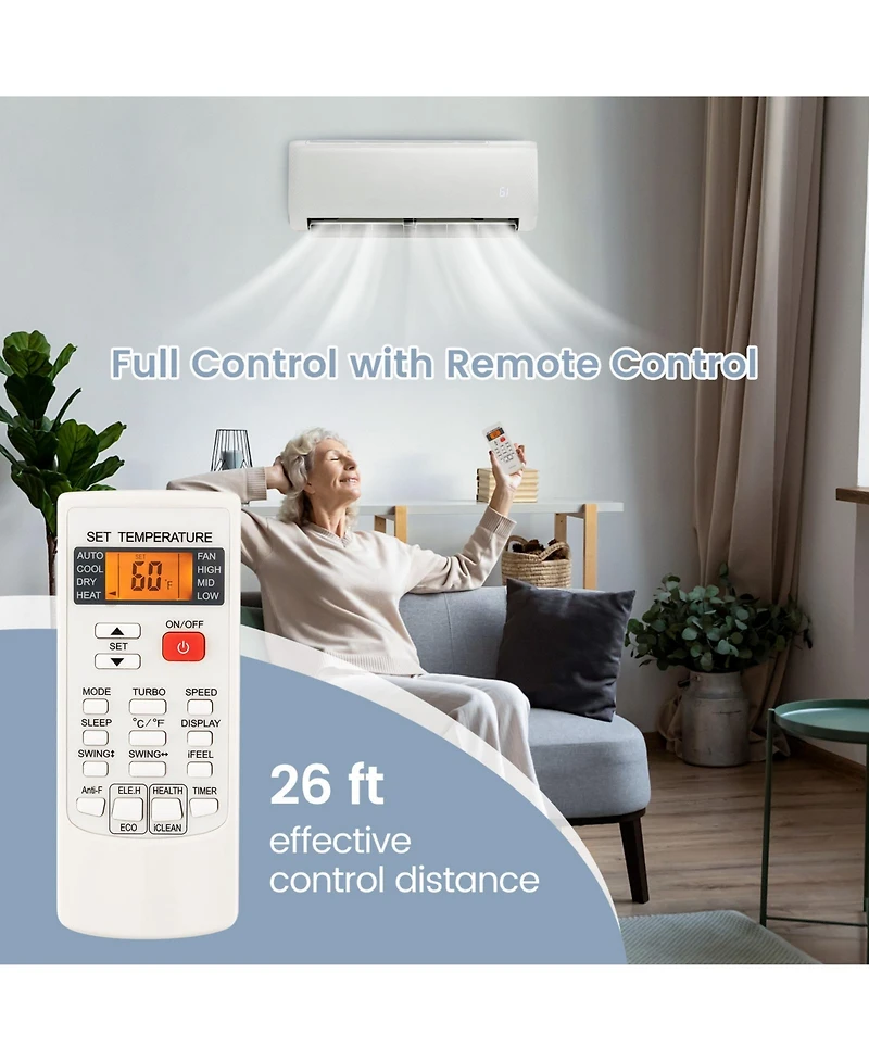 Airtural Series 18000 Btu 21 SEER2 Ductless Mini Split Air Conditioner and Heater 208-230V Energy Star Certified