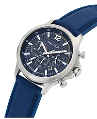 Nautica Men's Chronograph or Date Blue Silicone Watch, 45mm