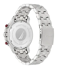 Nautica Men's Chronograph Silver-Tone Stainless Steel Watch Set, 44mm