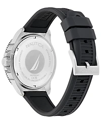 Nautica Men's Analog Black Silicone Watch, 46mm