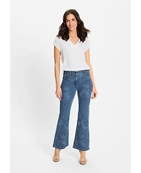Olsen Women's Mona Fit Paisley Motif Jean