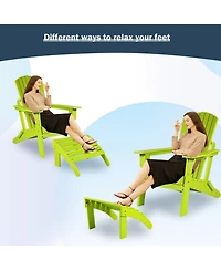 Aoodor Outdoor Adirondack Ottoman, Hdpe Adirondack Chair Ottoman, Outdoor Patio Weather Resistant for Patio, Porch, Backyard, Garden, Lawn, Deck