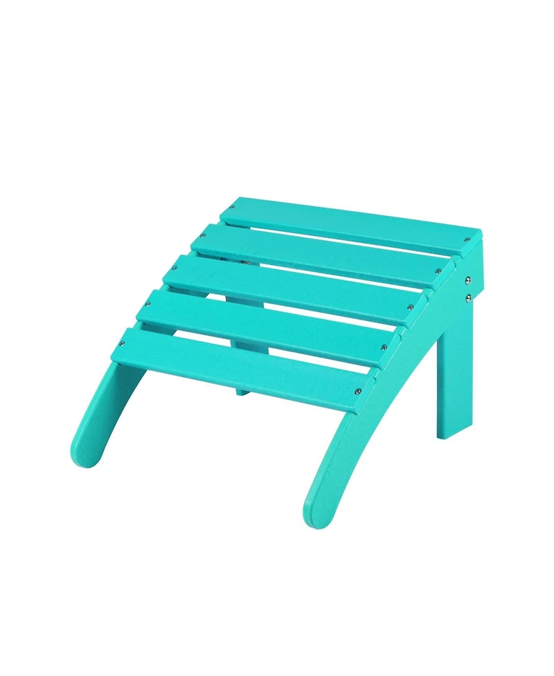 Aoodor Outdoor Adirondack Ottoman, Hdpe Chair Patio Weather Resistant for Patio, Porch, Backyard, Garden, Lawn, Deck