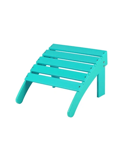 Aoodor Outdoor Adirondack Ottoman, Hdpe Chair Patio Weather Resistant for Patio, Porch, Backyard, Garden, Lawn, Deck