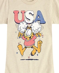 Hybrid Apparel Big Girls Garfield Usa Cheerleader Graphic T-Shirt