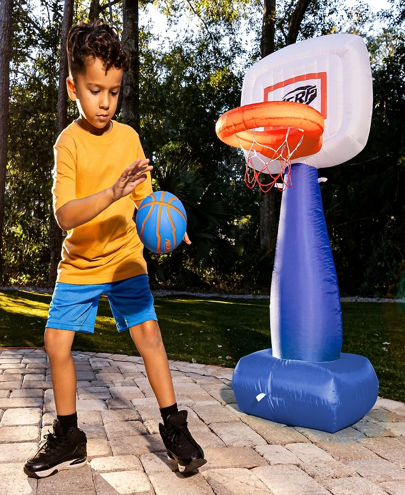 Franklin Sports Nerf AirHoop Kids Inflatable Basketball Hoop Set