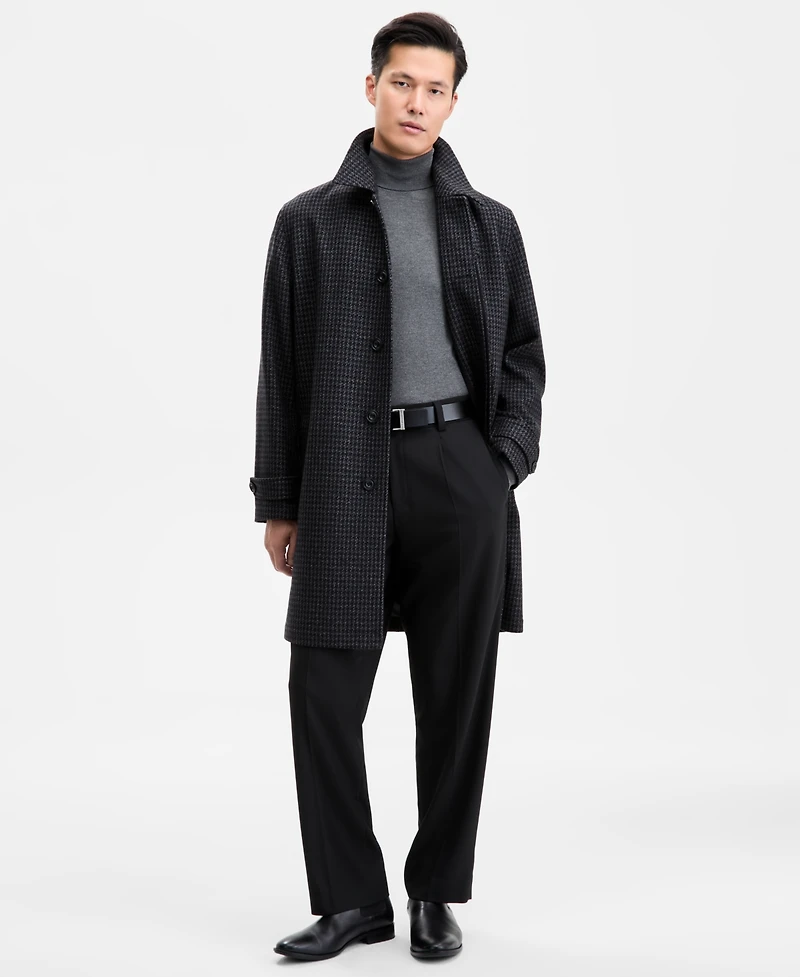 Hugo by Boss Men's Regular-Fit Houndstooth Overcoat