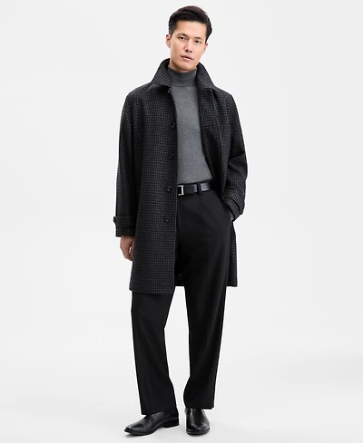 Hugo by Boss Men's Regular-Fit Houndstooth Overcoat