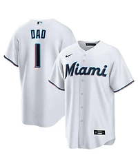 Nike Men's White Miami Marlins 1 Dad Home Replica Jersey