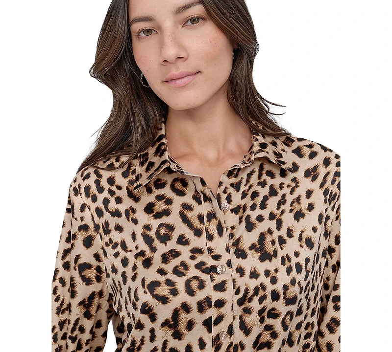 Dkny Jeans Women's Classic-Fit Button-Front Long-Sleeve Blouse - L3Z