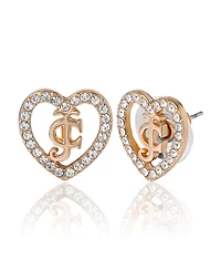 Juicy Couture Gold-Tone Pave Heart Necklace & Stud Earrings Set