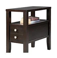 End Table with Two Drawers for Living Room or Bedroom Storage