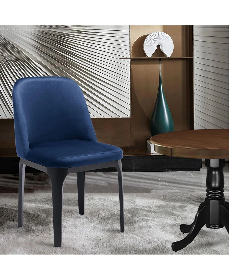 Upholstered Velvet Side Chair – Contemporary Metal Frame Design