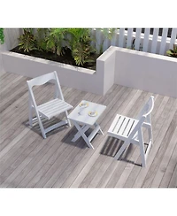 Foldable Small Table and Chair Set with 2 Chairs and Rectangular Table