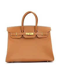 Pre-Owned Hermes Birkin 35 Handbag Brown Courchevel with Gold Hardware