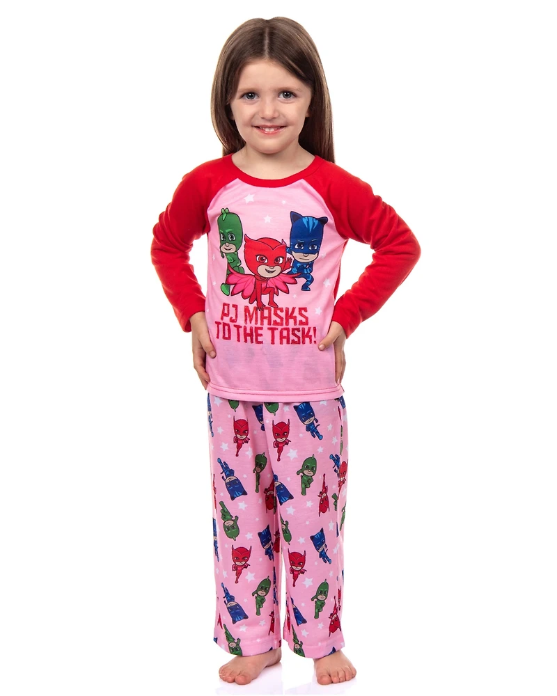 Pj Masks Toddler Girls Pajamas Gekko Catboy Owlette To The Task Heroes 2 Piece Set