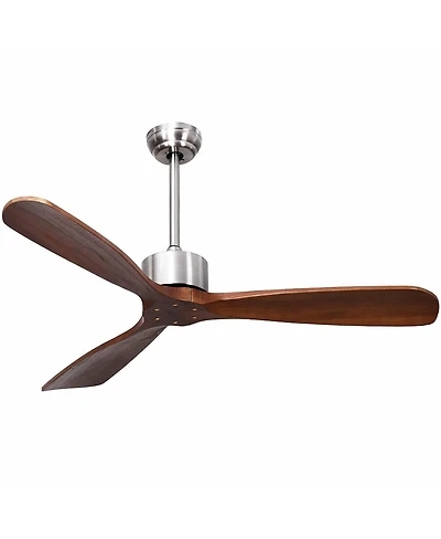 52 Inch Modern Brushed Nickel Finish Ceiling Fan with Remote Control