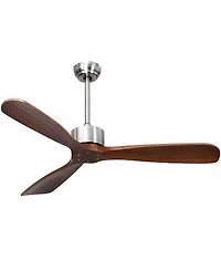 52 Inch Modern Brushed Nickel Finish Ceiling Fan with Remote Control