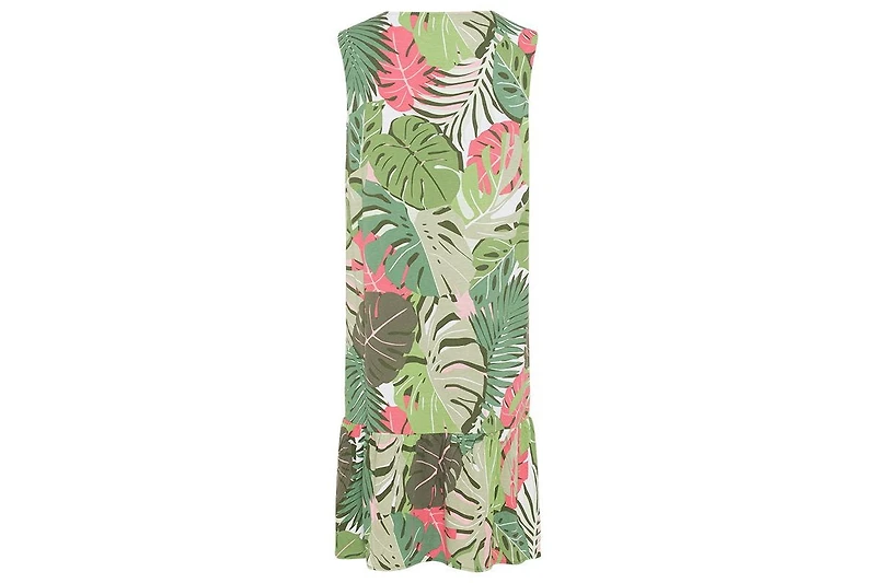 Olsen Women's Sleeveless Jungle Leaf Print Dress