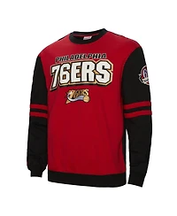 Mitchell & Ness Men's Red Philadelphia 76ers All Over Pullover Sweatshirt