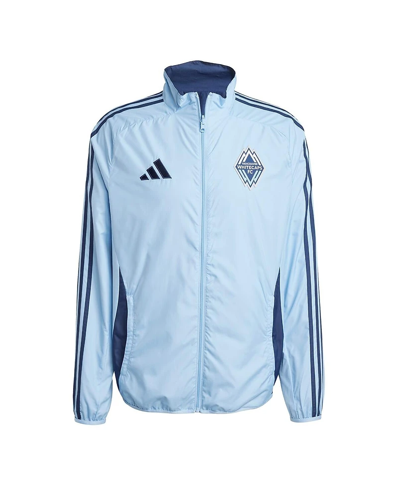 Adidas Men's Light Blue/Deep Sea Blue Vancouver Whitecaps Fc 2025 Anthem Reversible Full-Zip Jacket