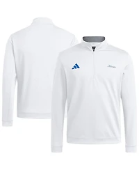 Adidas Men's White Kansas Jayhawks Elevated Quarter-Zip Jacket