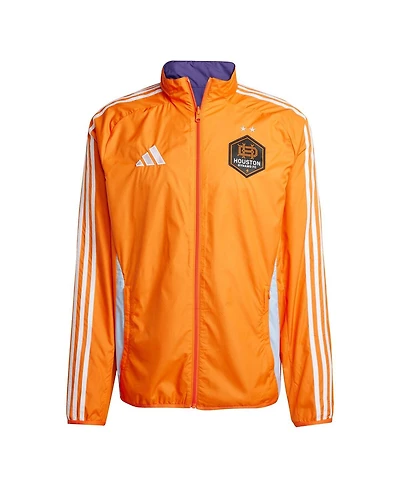 Adidas Men's Orange/Purple Houston Dynamo Fc 2025 Anthem Reversible Full-Zip Jacket
