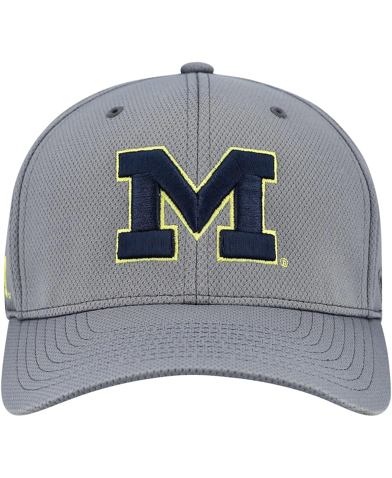 Top of the World Men's Gray Michigan Wolverines Reflex Hybrid Tech Flex Hat