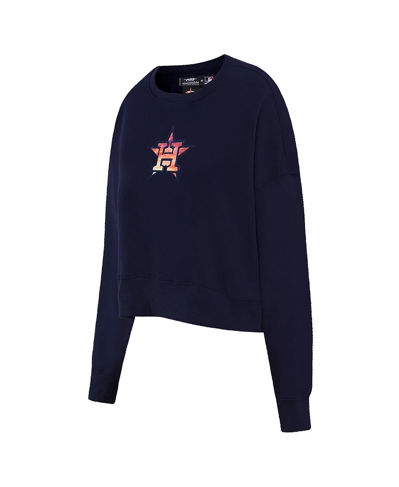 Women's Pro Standard Navy Houston Astros Painted Sky Pullover Sweatshirt