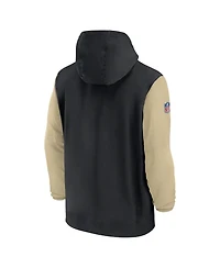 Nike Men's Black/Gold New Orleans Saints 2024/25 Sideline Pre-Game Player 1/2-Zip Hoodie