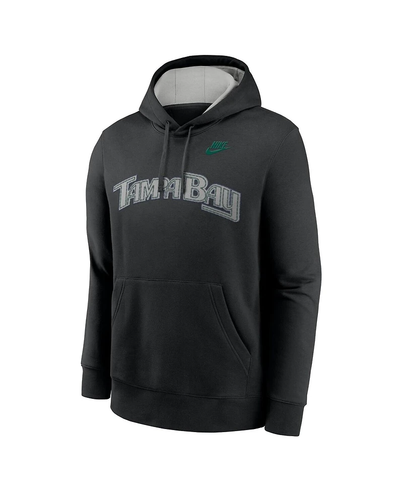 Nike Men's Black Tampa Bay Rays Rewind Club Logo Pullover Hoodie