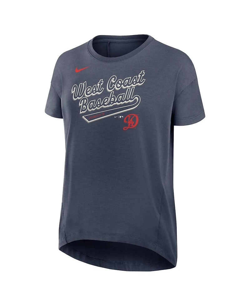Nike Women's Charcoal Los Angeles Dodgers 2025 City Connect Flowy Fashion Tri-Blend Performance T-Shirt