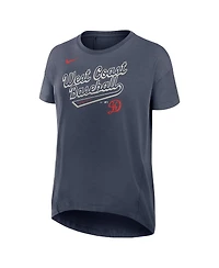 Nike Women's Charcoal Los Angeles Dodgers 2025 City Connect Flowy Fashion Tri-Blend Performance T-Shirt