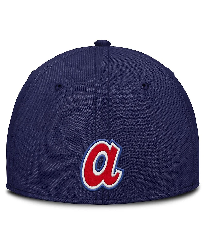 Nike Men's Gray/Navy Atlanta Braves Rise Swoosh Performance Flex Hat