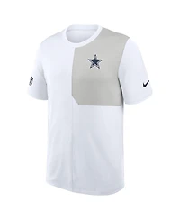 Nike Men's White Dallas Cowboys Sideline Uv Performance Coach Shirt
