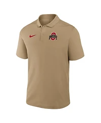 Nike Men's Tan Ohio State Buckeyes Primetime Victory Primary Logo Performance Polo Shirt