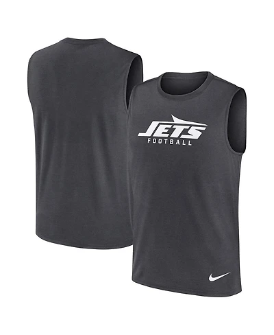 Nike Men's Gray New York Jets Primetime Legend Performance Muscle Tank Top