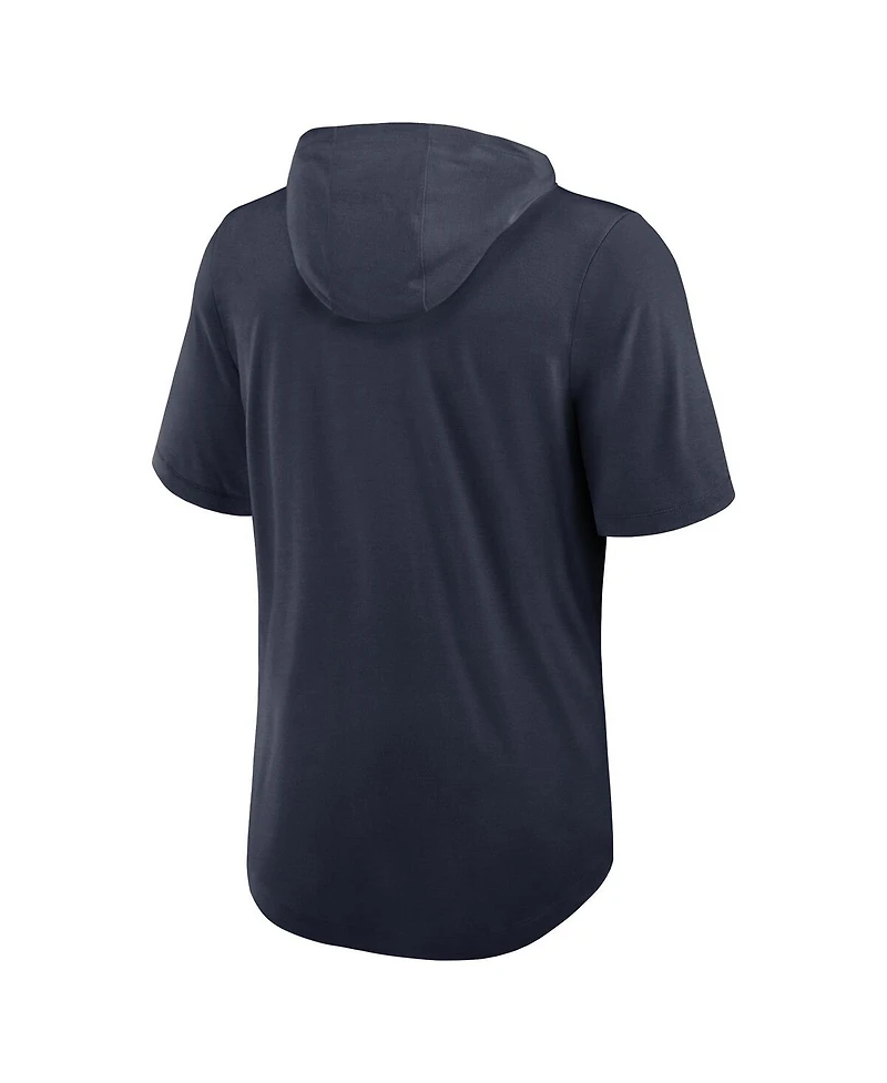 Nike Men's Navy Chicago Bears Lockup Tri-Blend Hoodie T-Shirt
