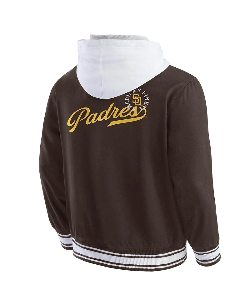 Darius Rucker Collection by Fanatics Men's Brown San Diego Padres Full-Snap Hooded Jacket