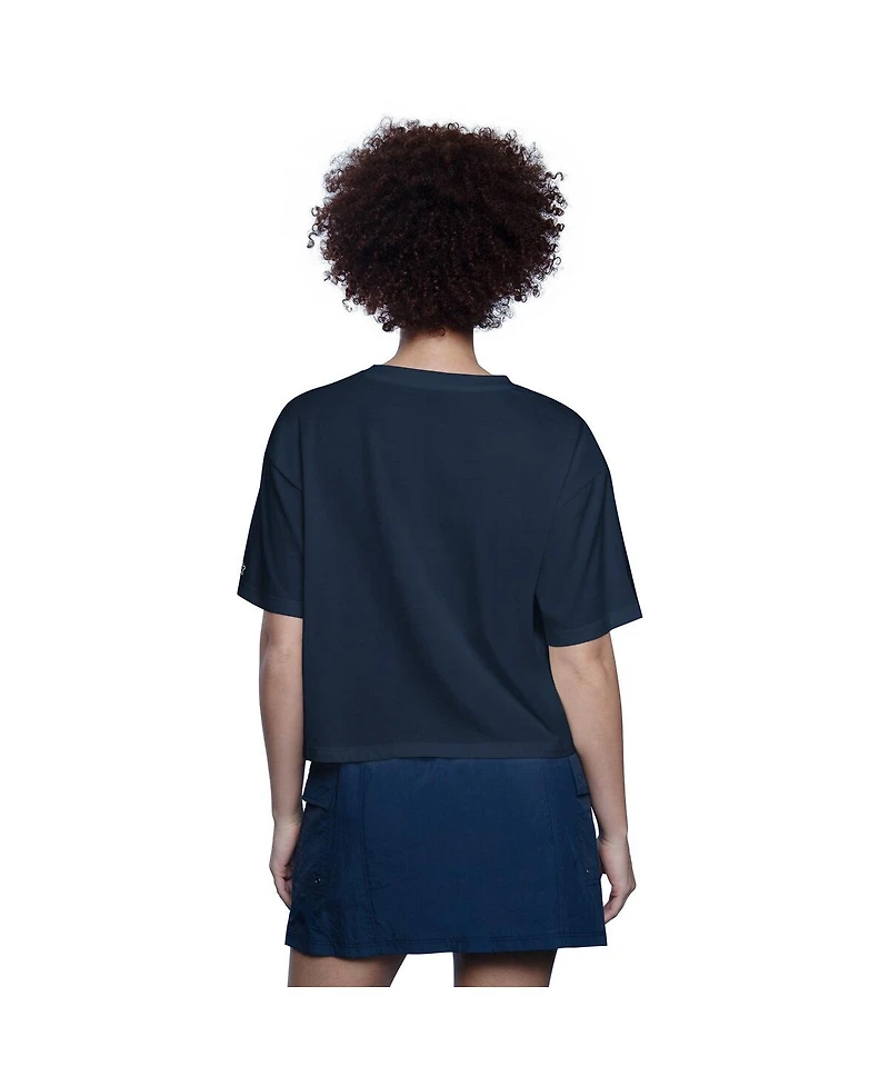 Starter Women's Navy New York Yankees Play the Ball Boxy Cropped T-Shirt