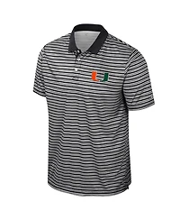 Colosseum Men's Black Miami Hurricanes Striped Polo Shirt
