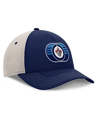 Fanatics Men's Navy/Gray Winnipeg Jets 2025 Stanley Cup Playoffs Locker Room Trucker Adjustable Hat