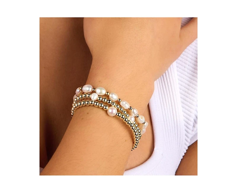 Gold Filled 3mm Bead Multi-Pearl Bracelet