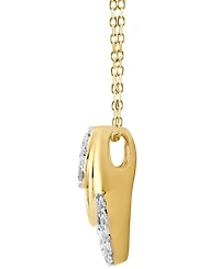 Diamond Triple Pear Openwork Pendant Necklace (1/8 ct. t.w.) in 14k Gold, 16" + 2" extender