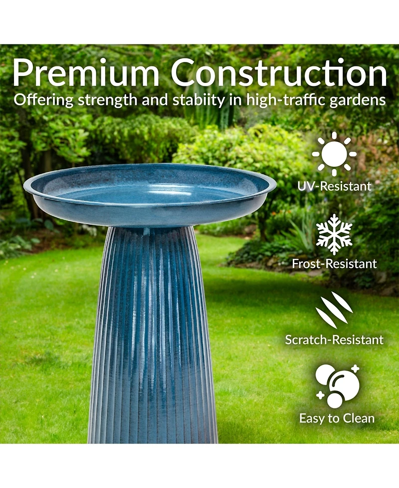 Gleeful Garden Metal Outdoor Bird Bath