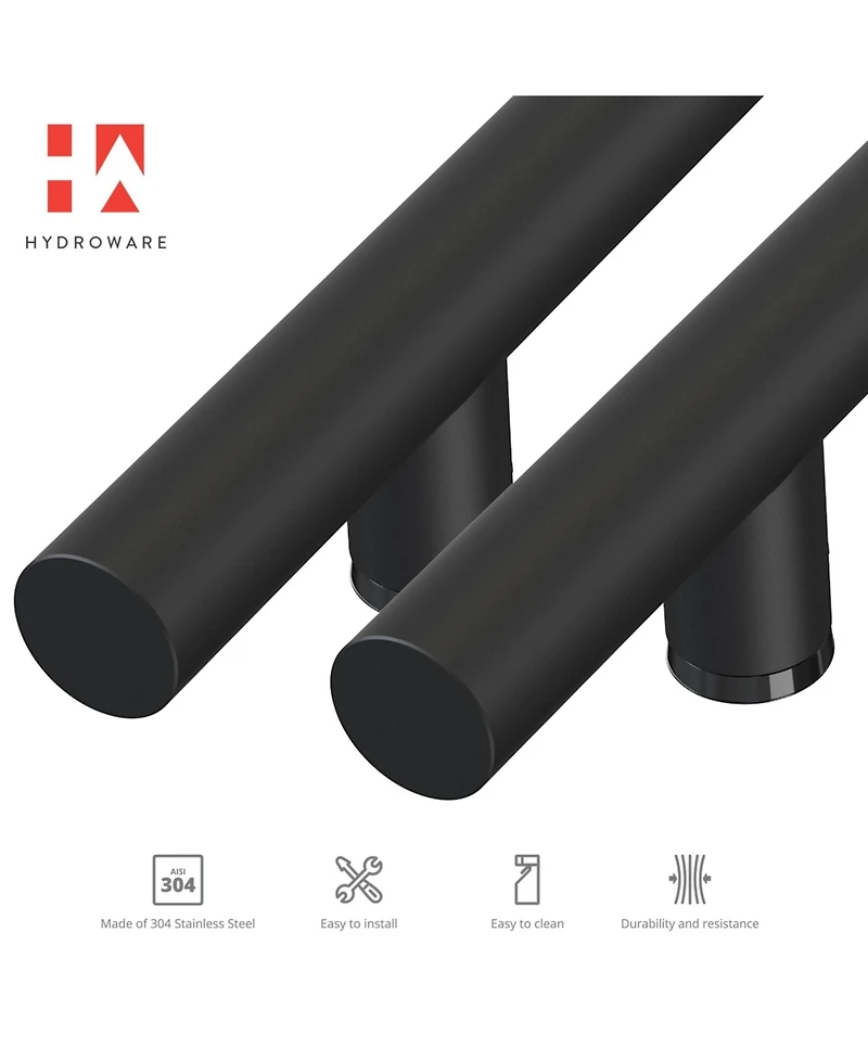 Hydroware Round Series Door Handle - Black