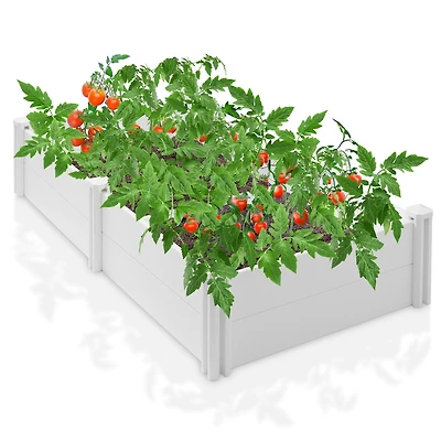 3' x 6' x 12" White Vinyl Raised Garden Bed, Above Ground Planter Box