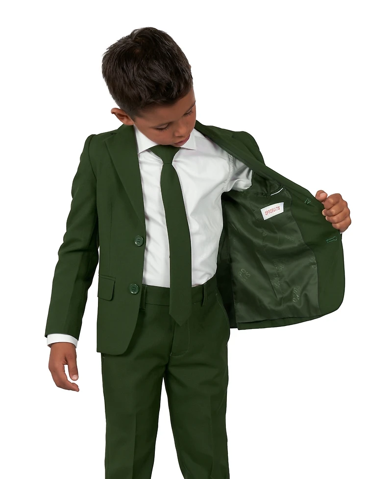 OppoSuits Toddler and Little Boys Glorious Solid Color Suit, 3-Piece Set Including Blazer, Pants Clip-On-Tie